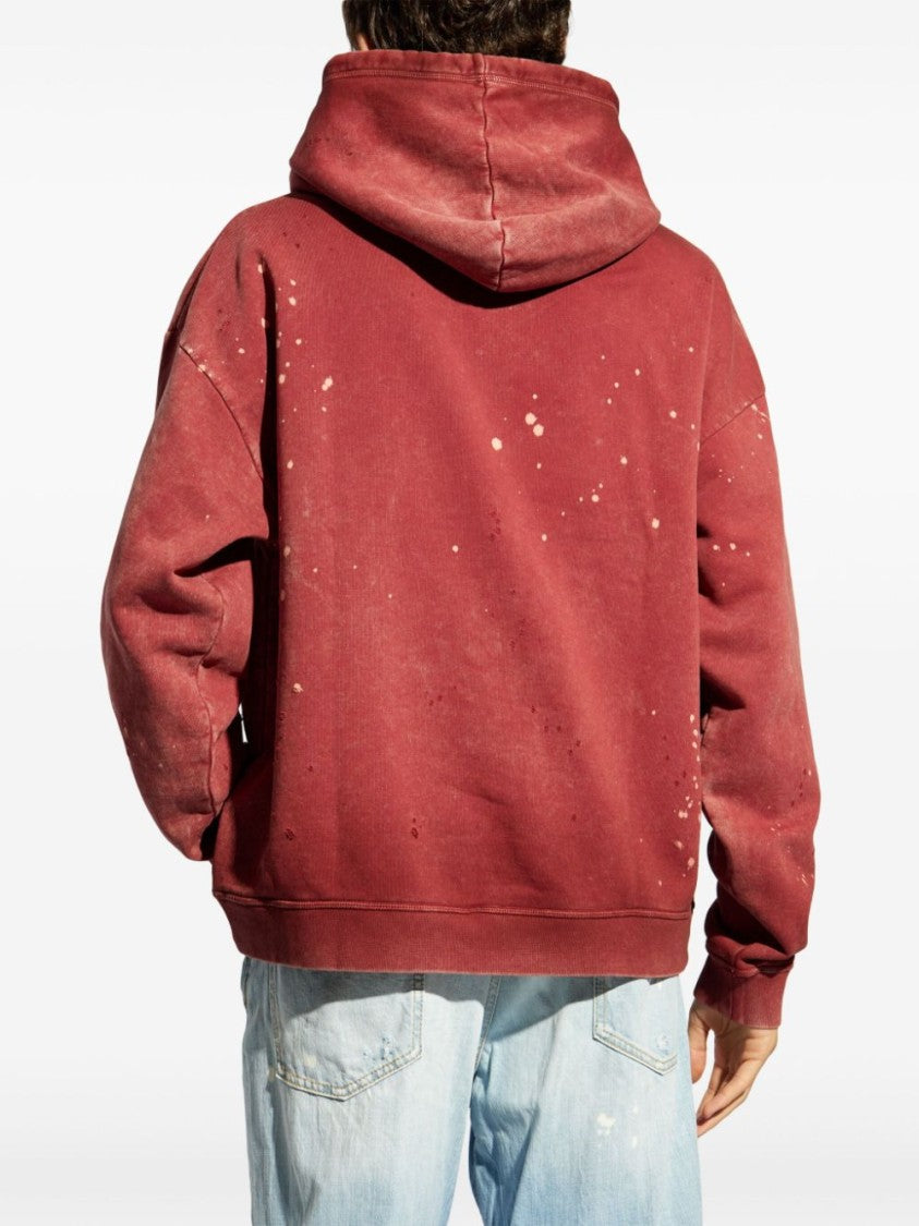 Dsquared2 Paint Splatter Detail Red Hoodie