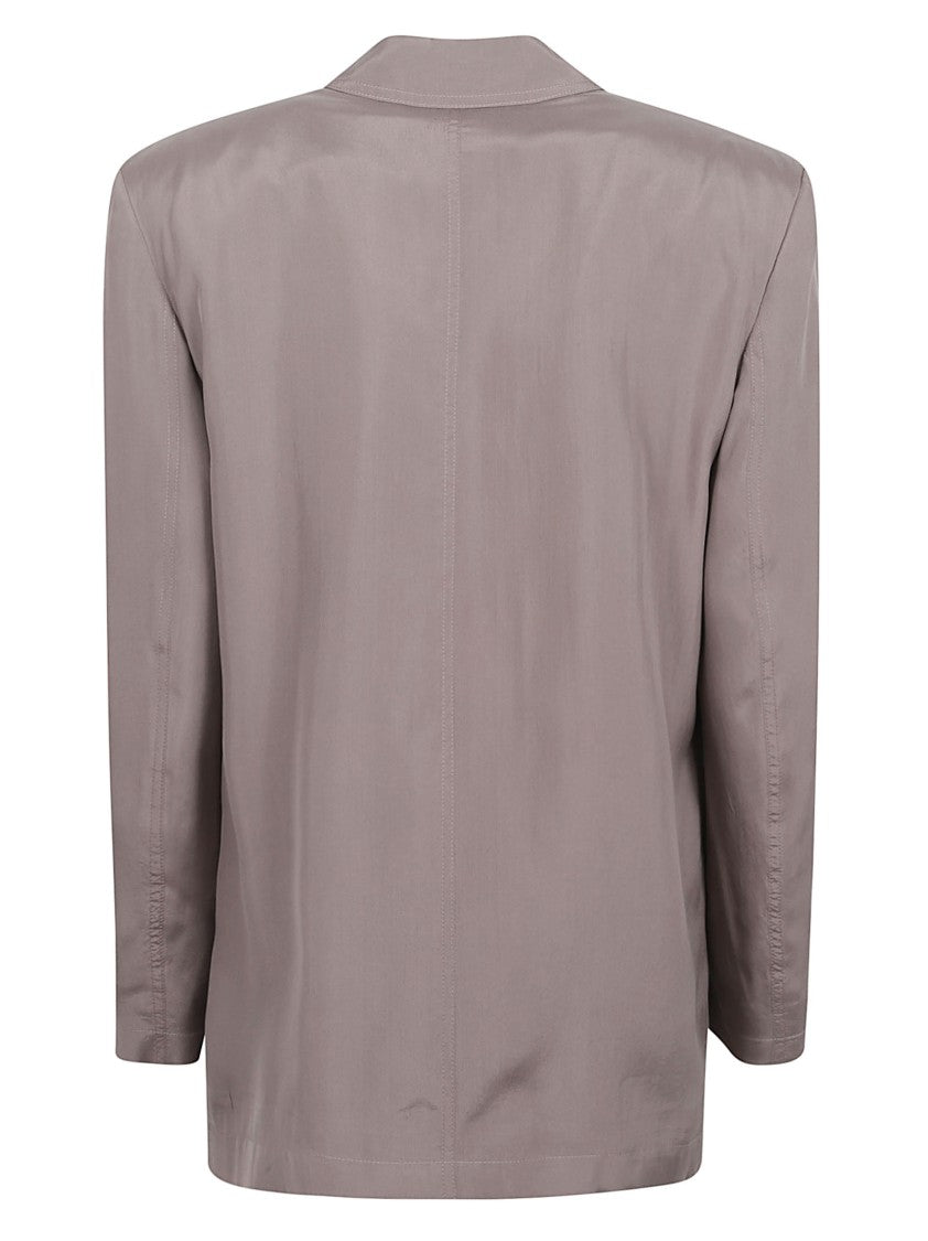 Saint Laurent Silk Jacket With Notched Lapels And Three Pockets
