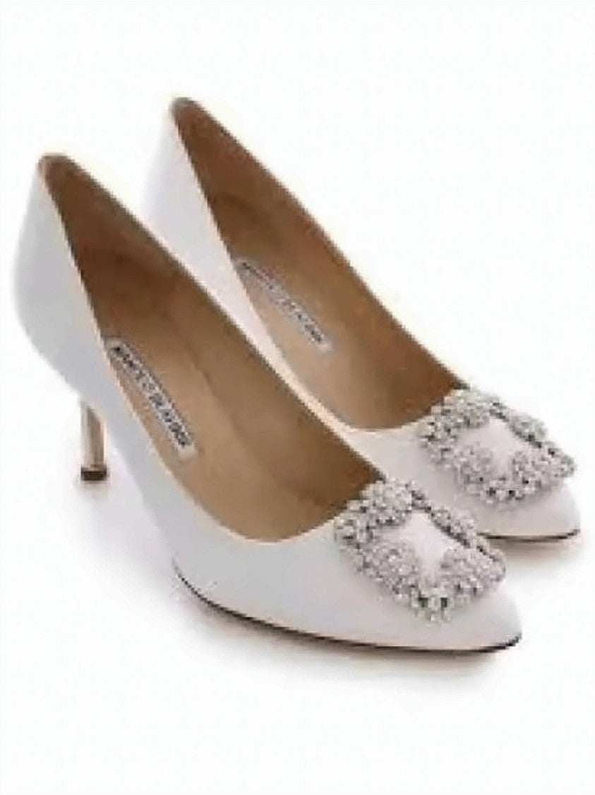 Manolo Blahnik Pointed-Toe Pumps With Decorative Buckle And Smooth Finish