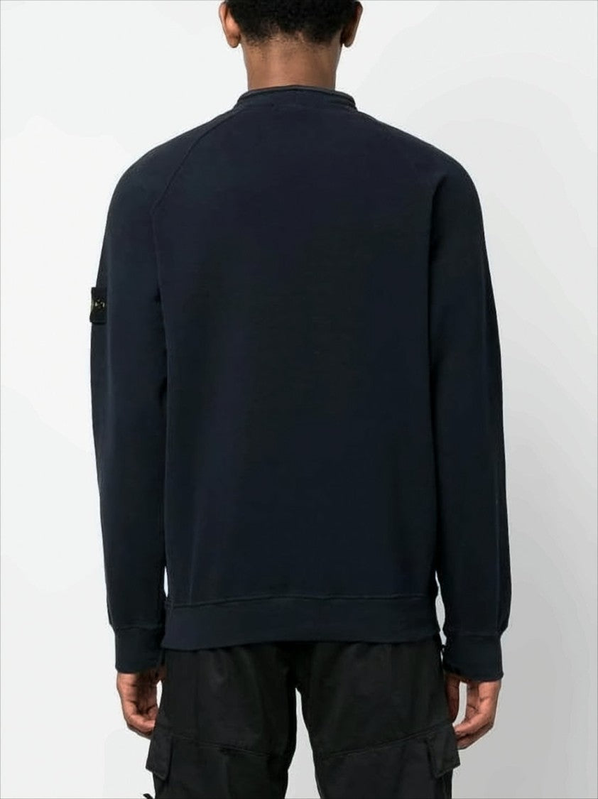 Stone Island Black Long-Sleeve Crewneck Sweatshirt