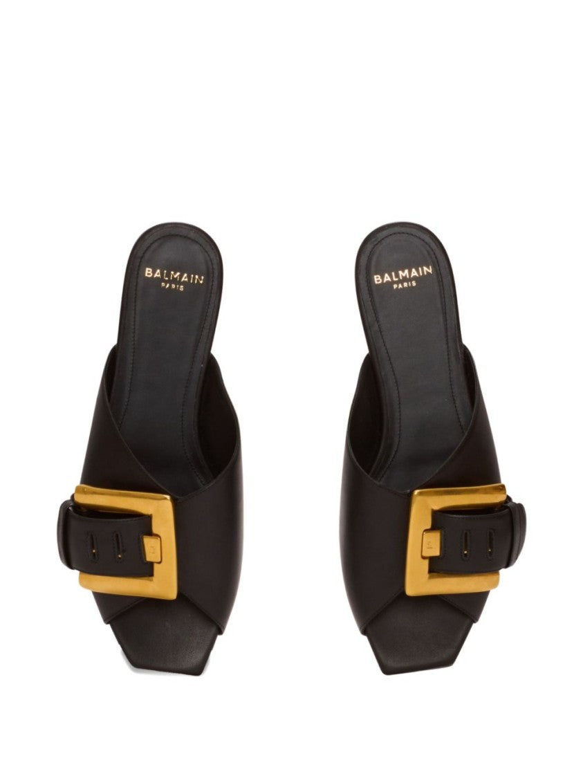Balmain Black Silk And Nylon Strappy Sandals