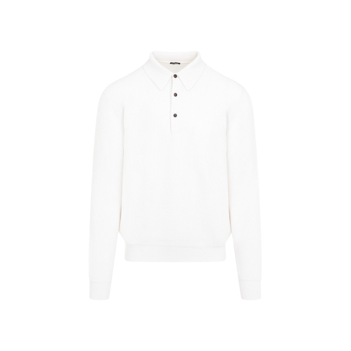 Kiton White Cashmere Knit Polo