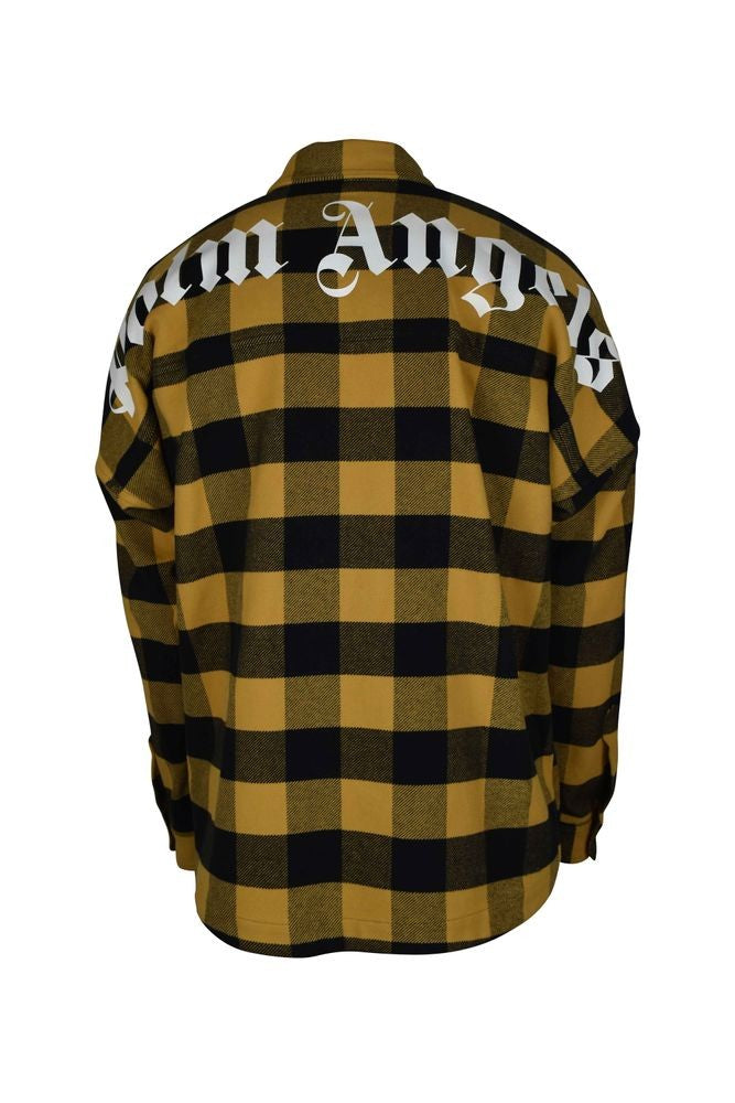 Palm Angels Check Pattern Button-Up Shirt With Logo Detail
