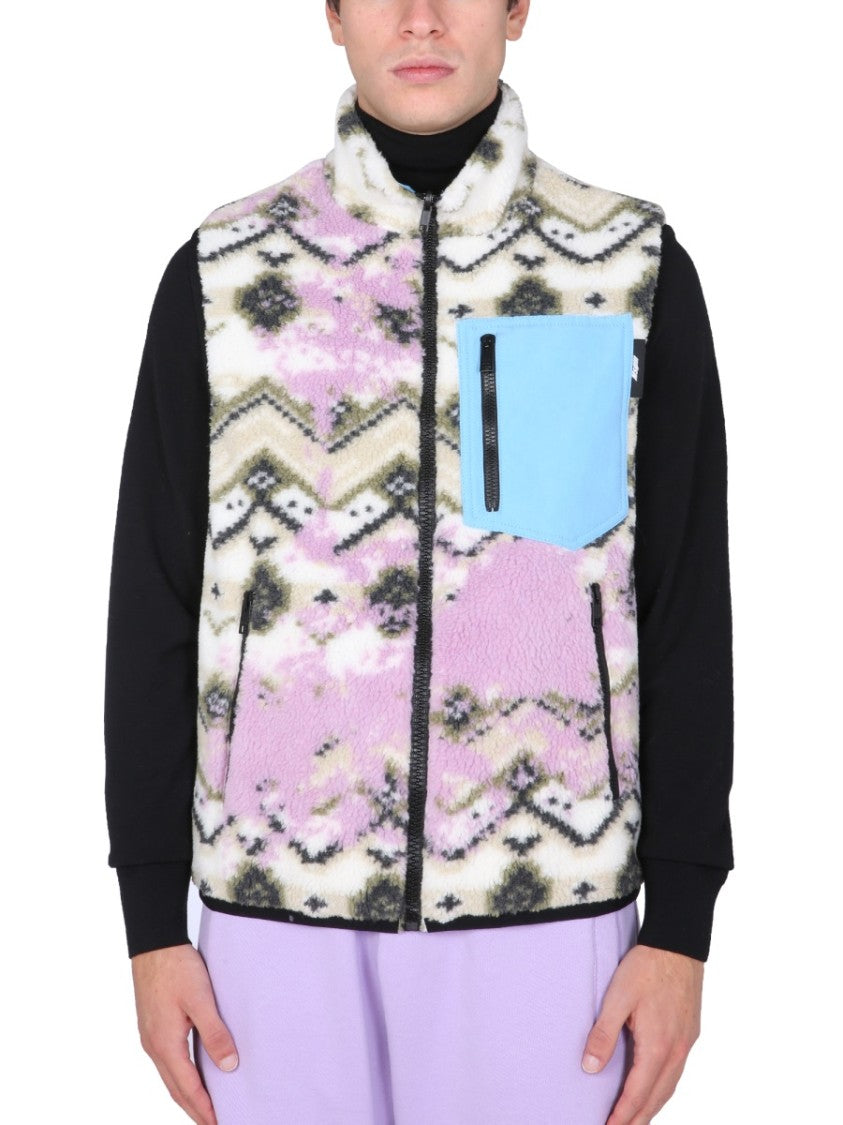 Msgm Textured Fleece Sherpa Vest