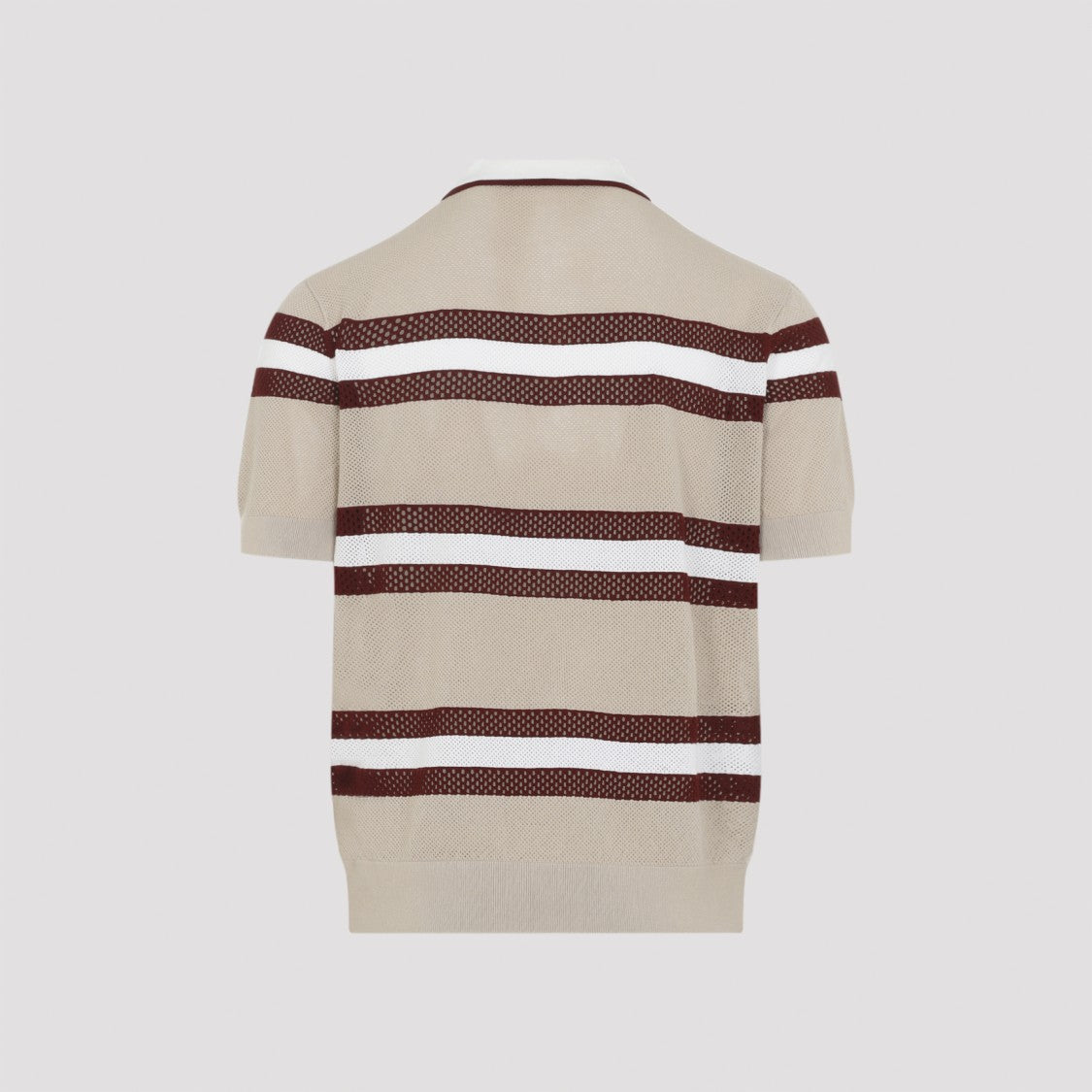 Dries Van Noten Textured Polo Shirt With Horizontal Stripe Design