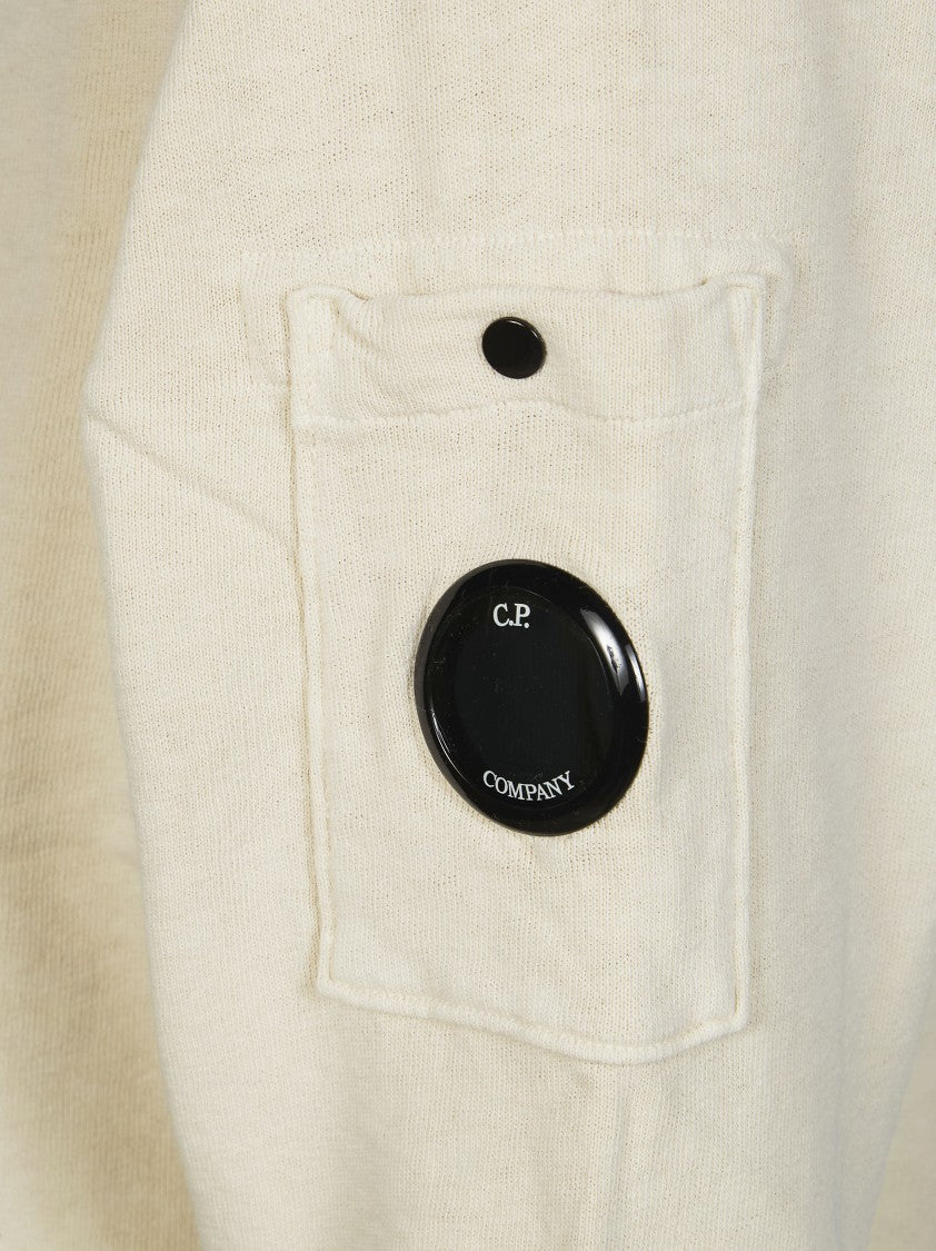 C.P. Company Off-White Crewneck Delave Logo Sweatshirt