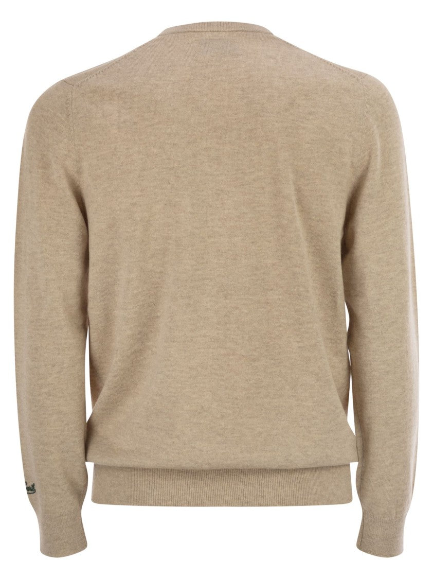 Mc2 Saint Barth Crew Neck Jumper With Ribbed Accents
