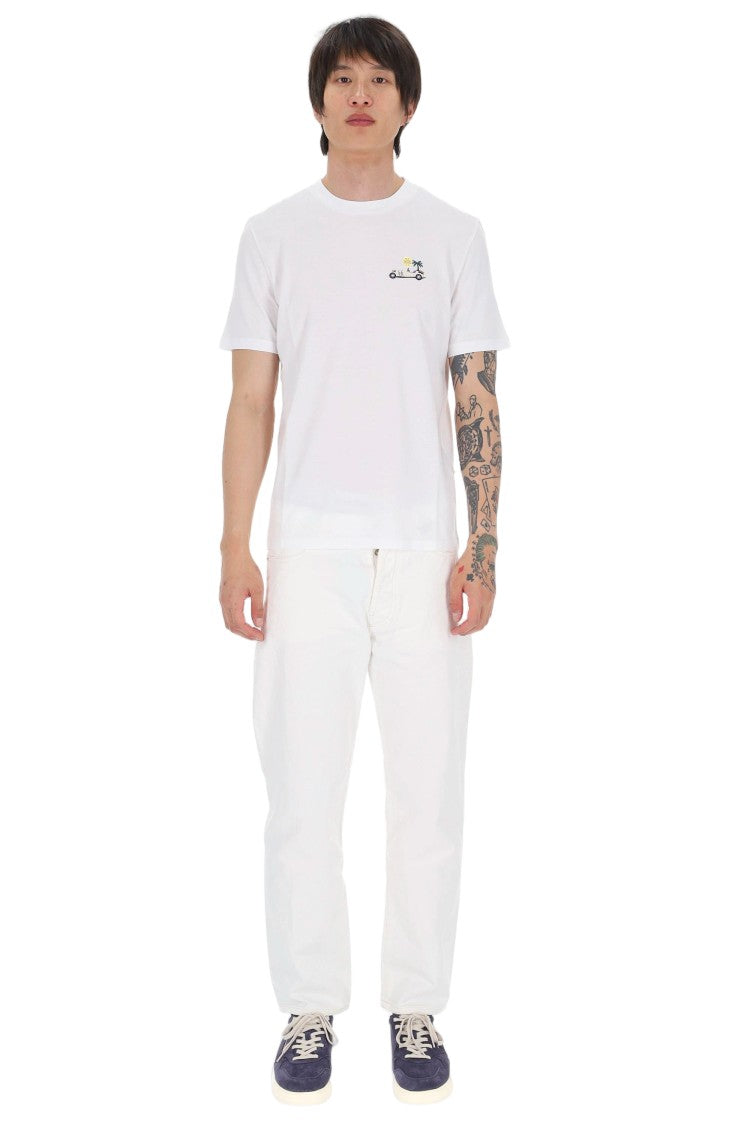 Jacob Cohen White Convertible Car Cotton T-Shirt