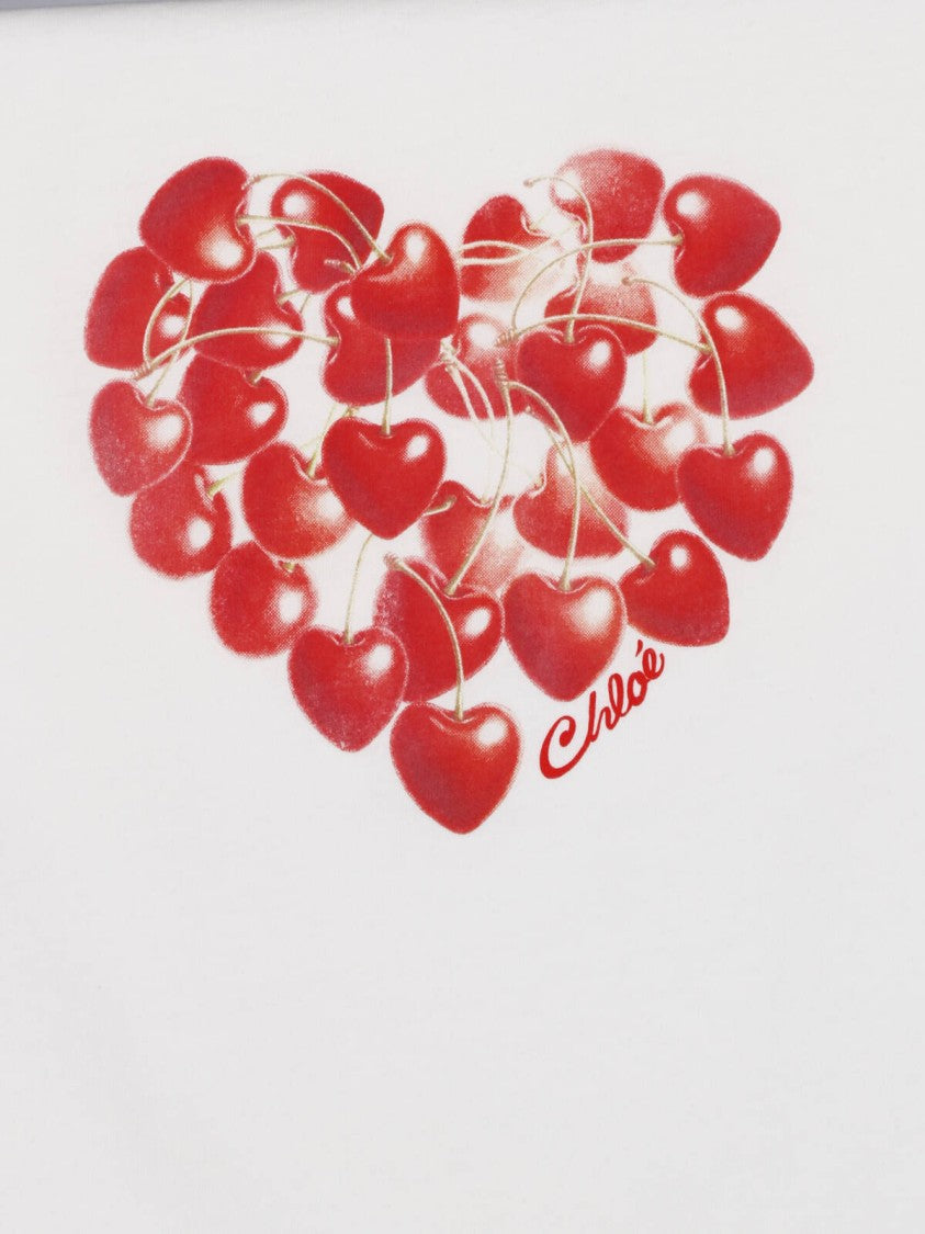 Chloé Graphic Cherry Heart Short-Sleeve T-Shirt
