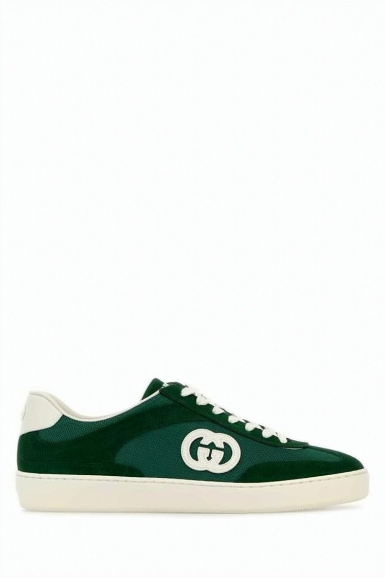 Gucci Low-Top Sneakers With Suede And Canvas Upper