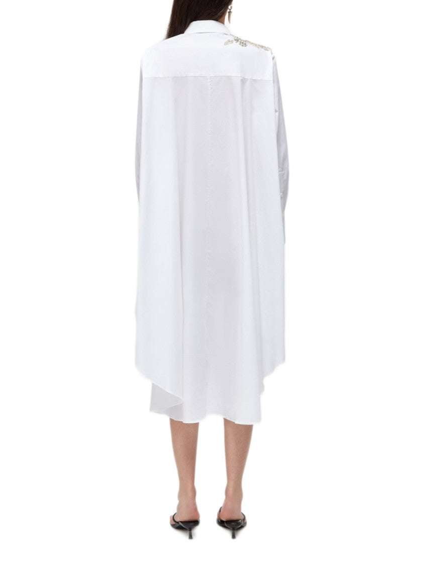 Blugirl High-Low Hemline Dress With Floral Embellishments