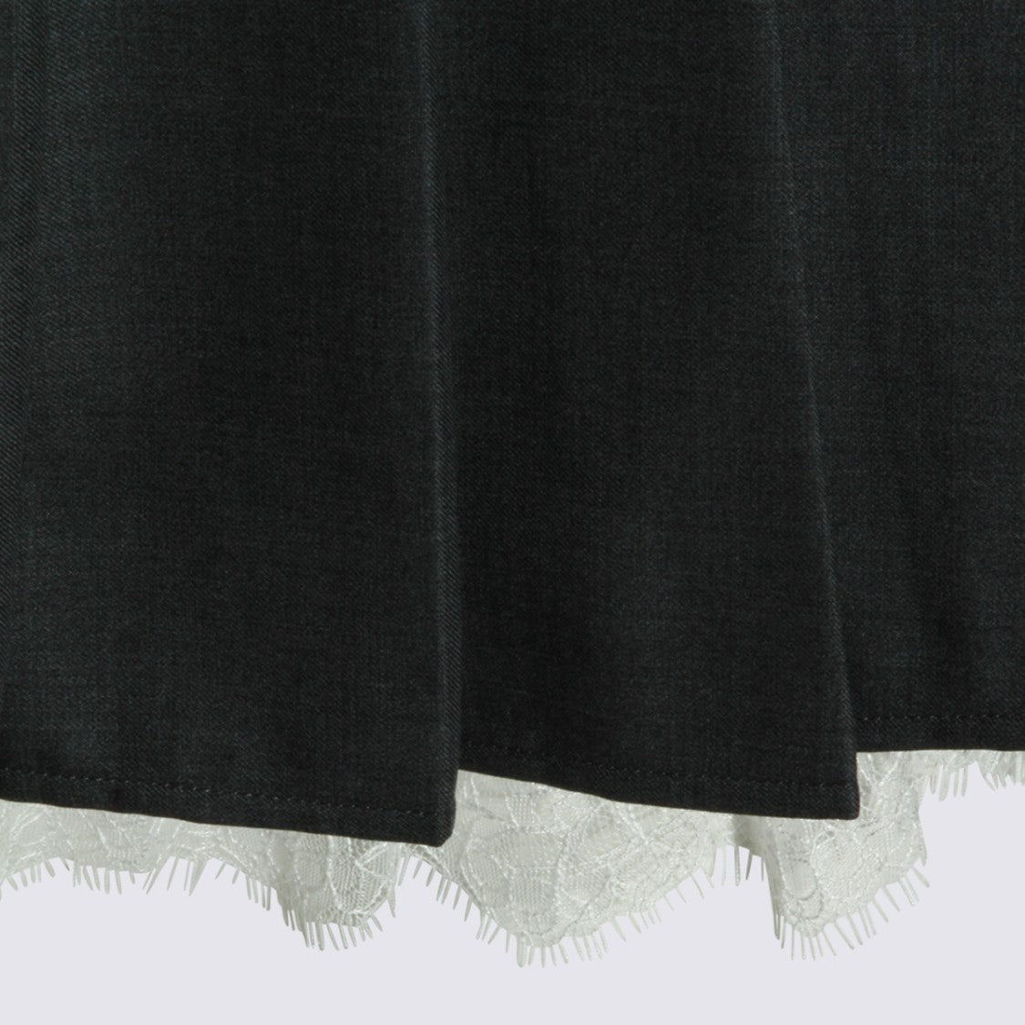 Self-Portrait Pleated Mini Skirt With Lace Hem Detail
