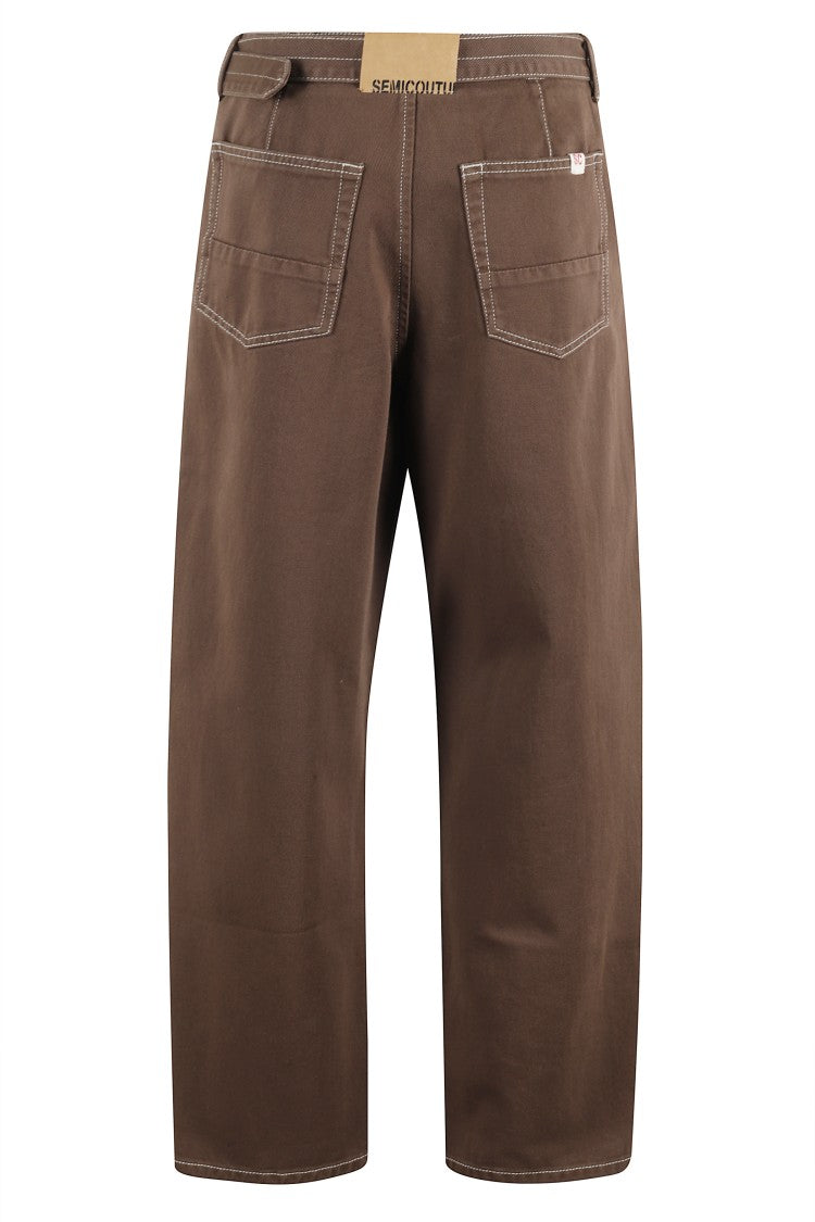 Semi Couture Straight Leg Pants With Contrast Stitching