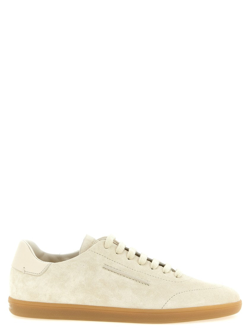 Zegna Unstructured Suede Sneakers With Leather Heel