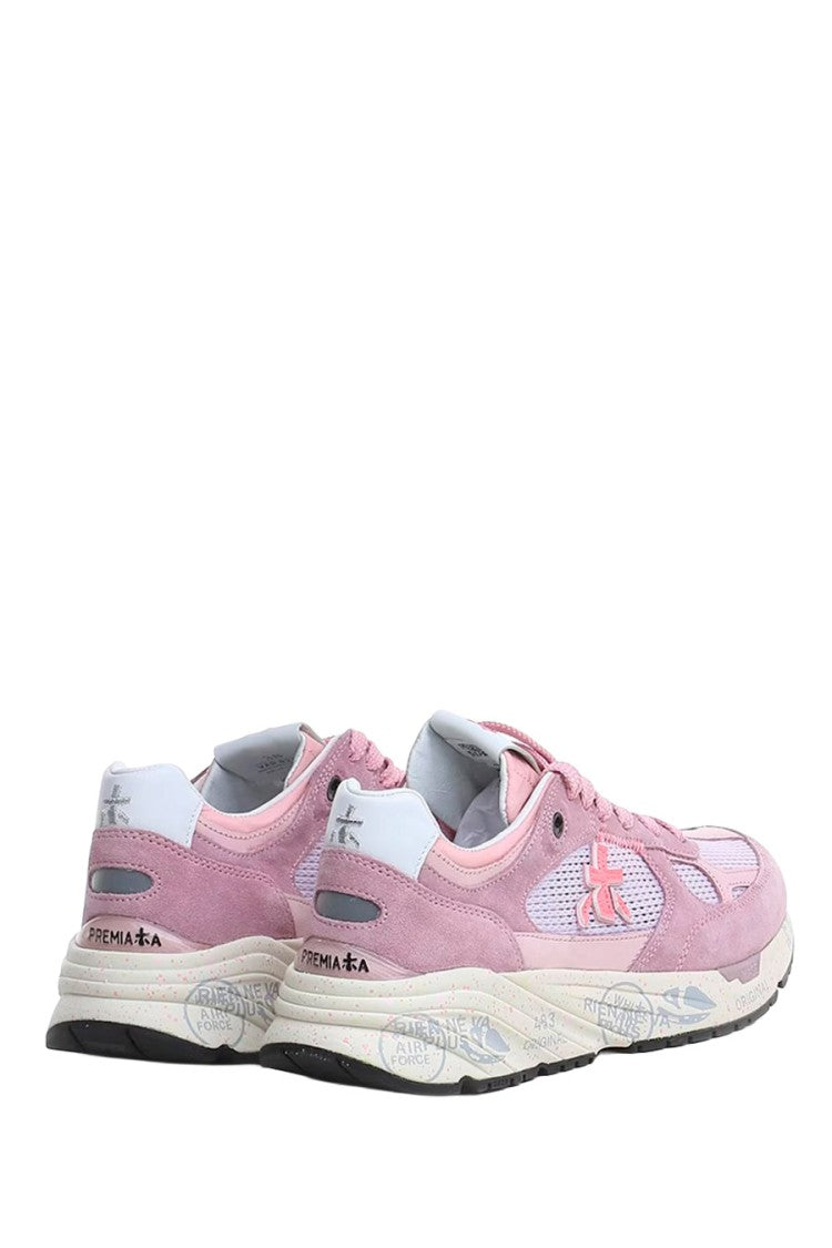 Premiata Pink Chunky-Sole Calfskin-Blend Sneakers