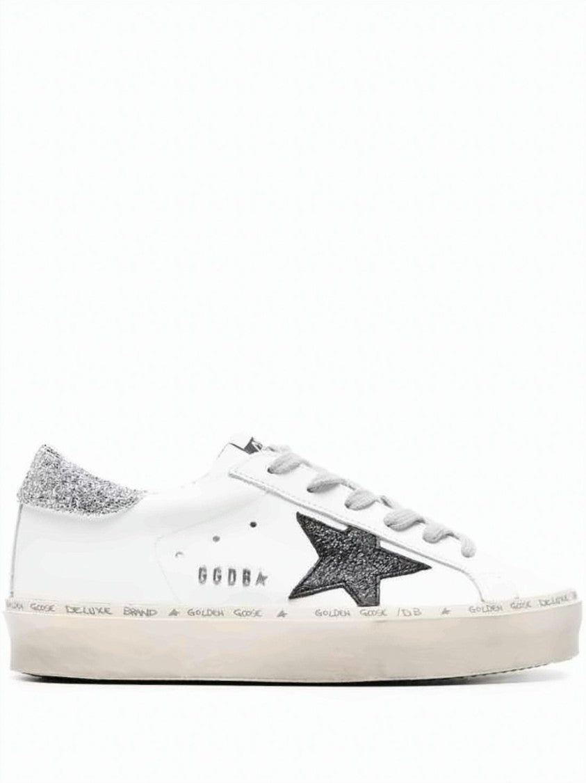 Golden Goose Low-Top Sneakers With Black Star Detail And Glitter Accents