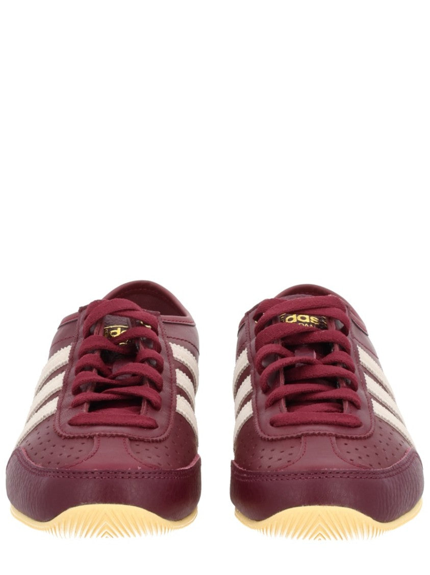 Adidas Originals Low-Profile Burgundy Leather Sneakers With Contrasting Sole