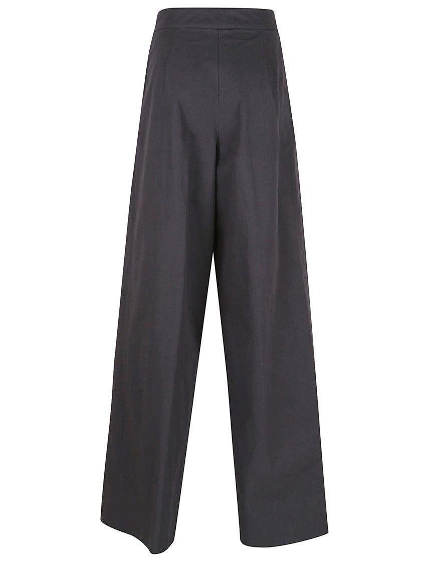 Dries Van Noten Wide Black Trousers With Front Pleats