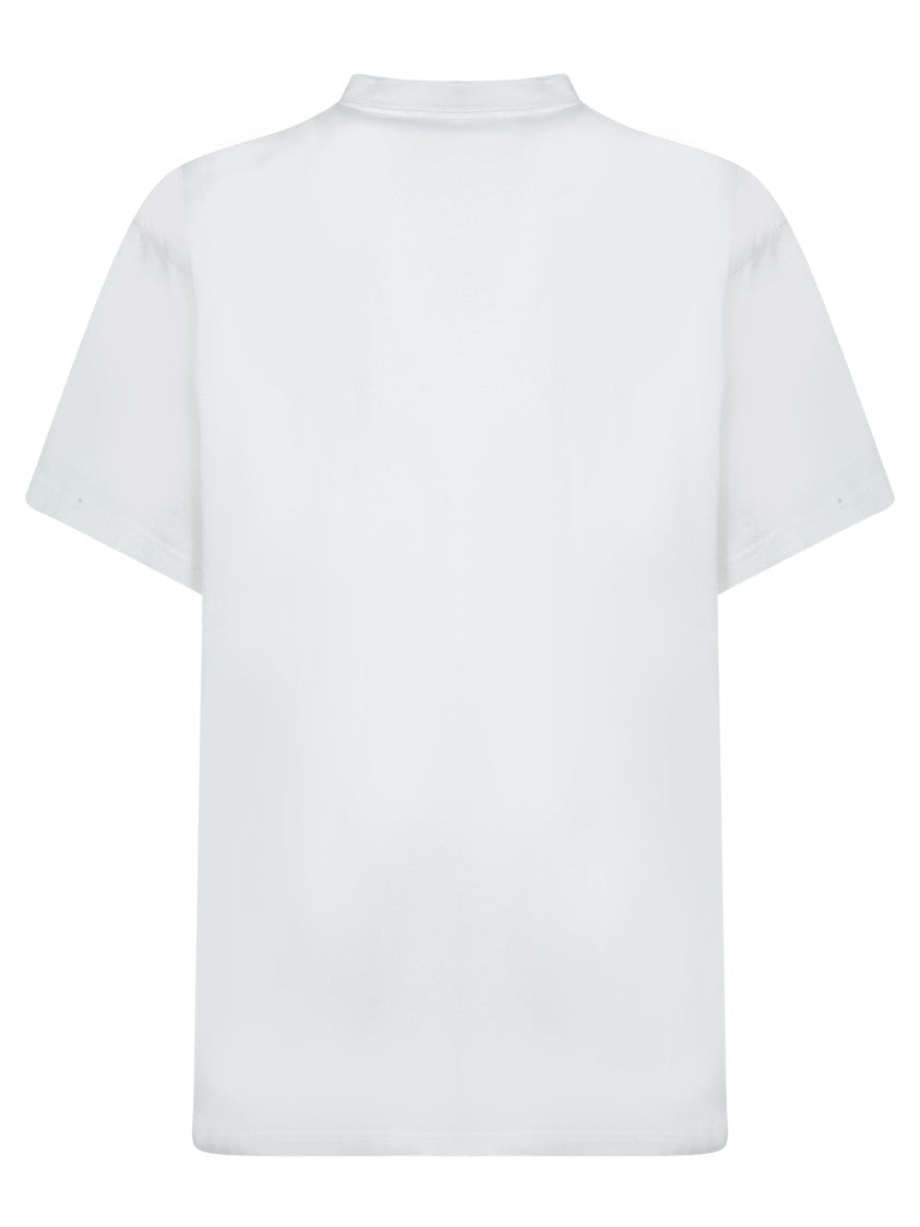 Balenciaga Short Sleeve White T-Shirt With Bold Black Liquid Logo
