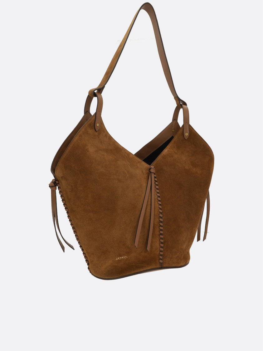 Isabel Marant Brown Tampa Calf Velvet Shoulder Bag