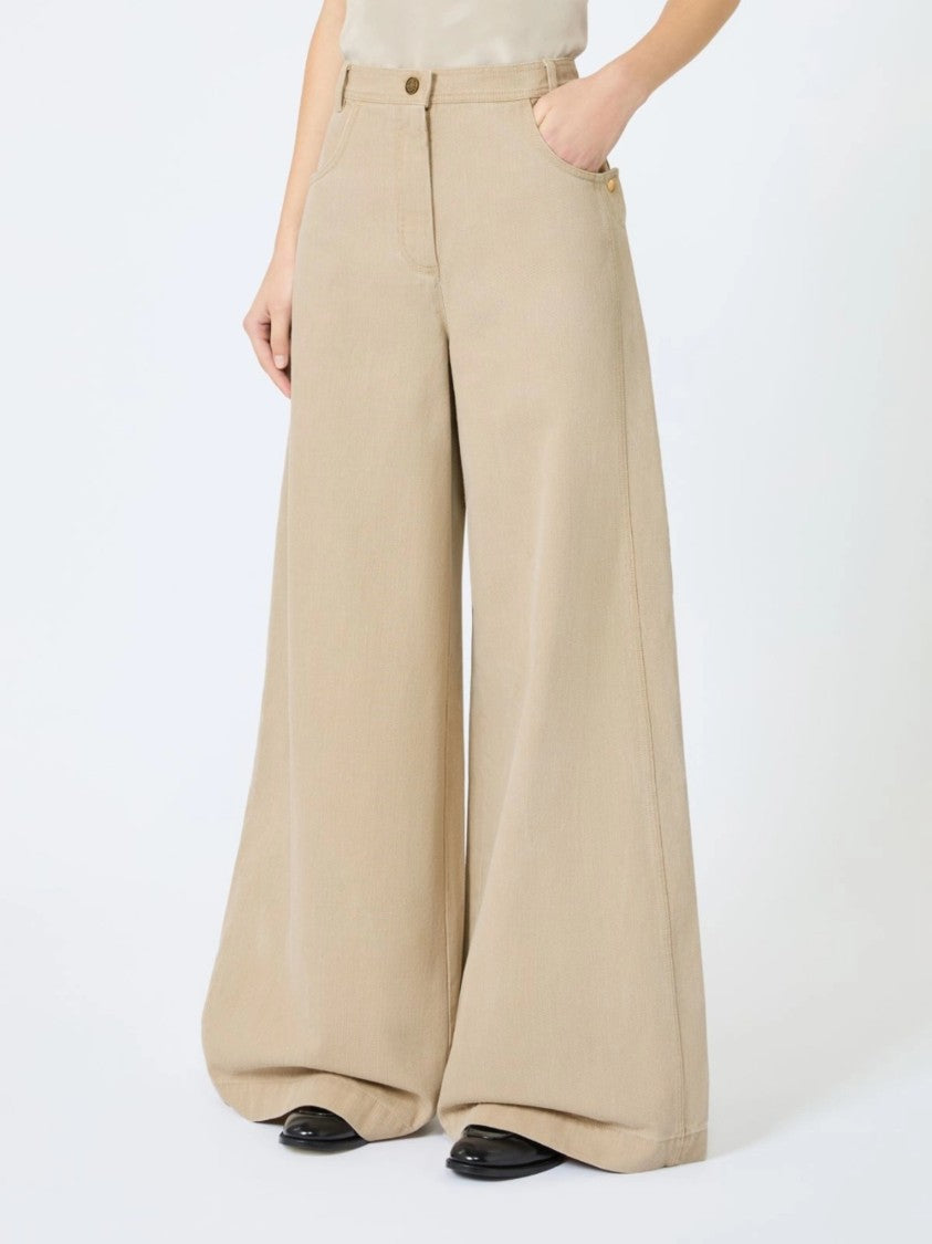Max Mara Mxmalamaro Wide-Leg Structured Fabric Pants