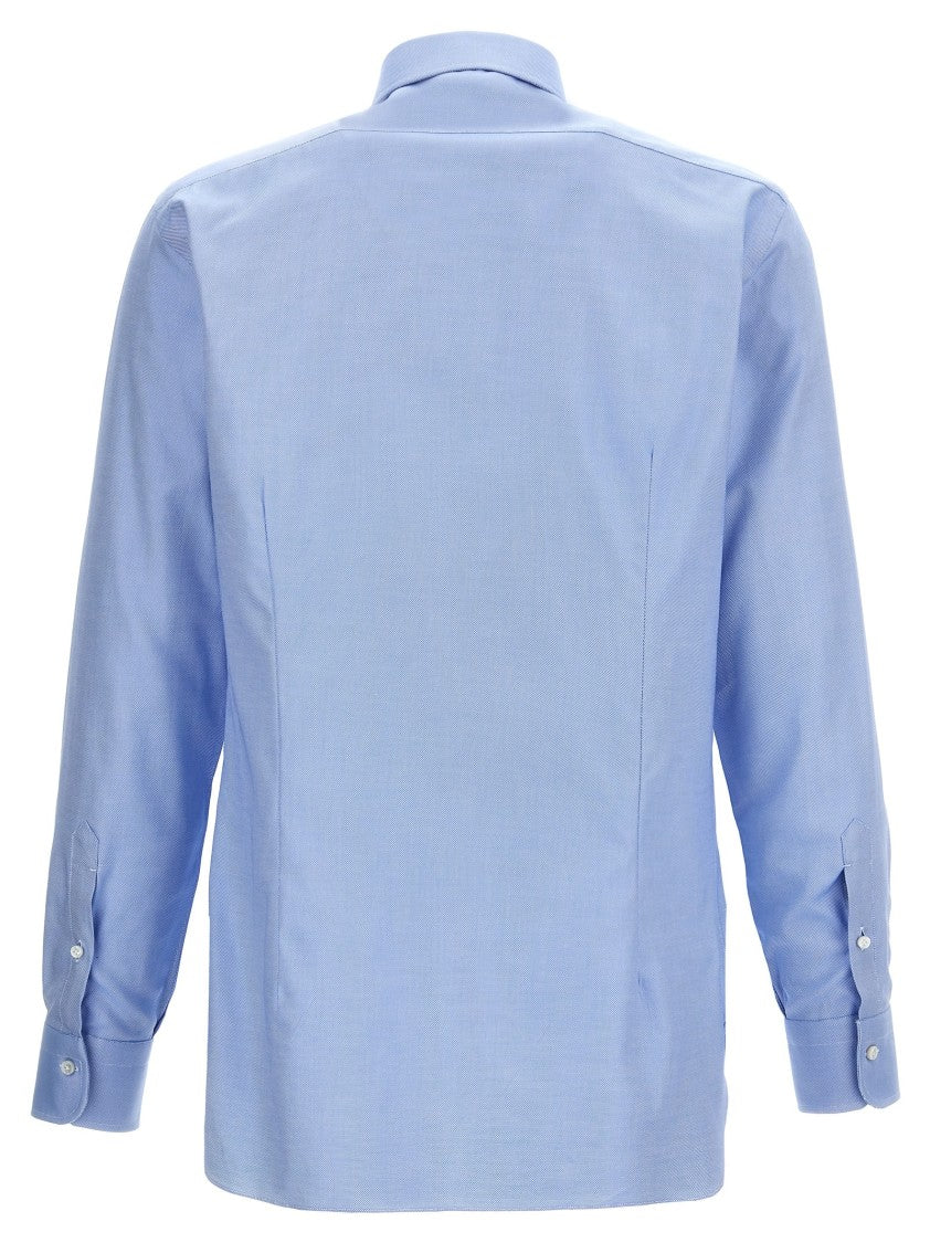 Barba Tailored Blue Cotton Shirt