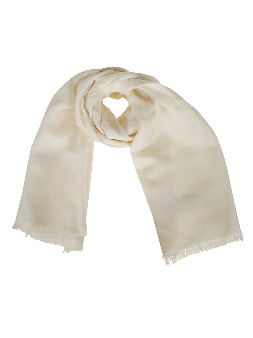 Max Mara Mxavetusta Creamy Textured Wool Blend Scarf