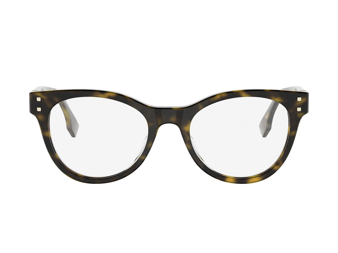 Fendi Fe50157i Tortoiseshell Round Eyeglasses