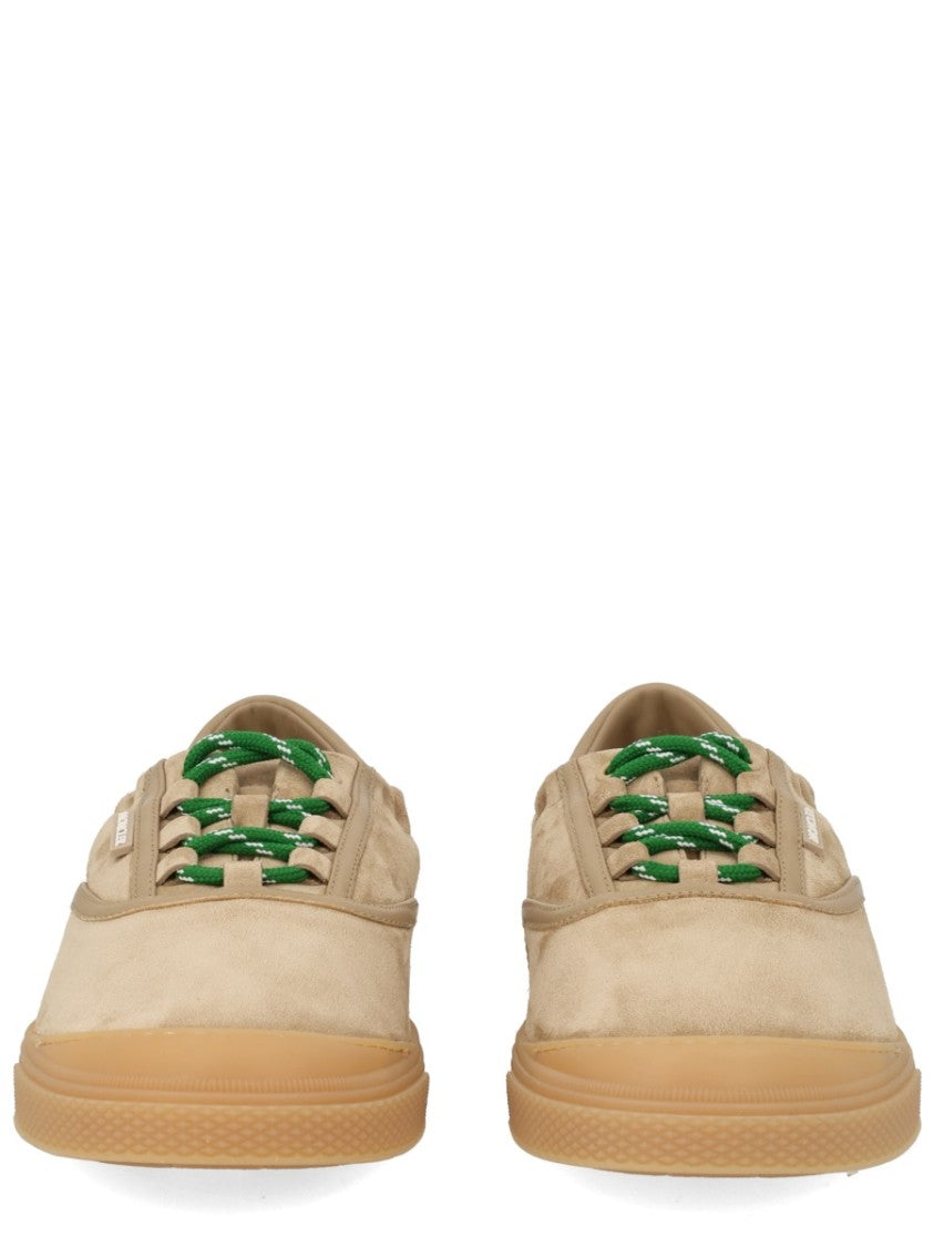 Moncler True Leisure Green Laced Leather Sneakers