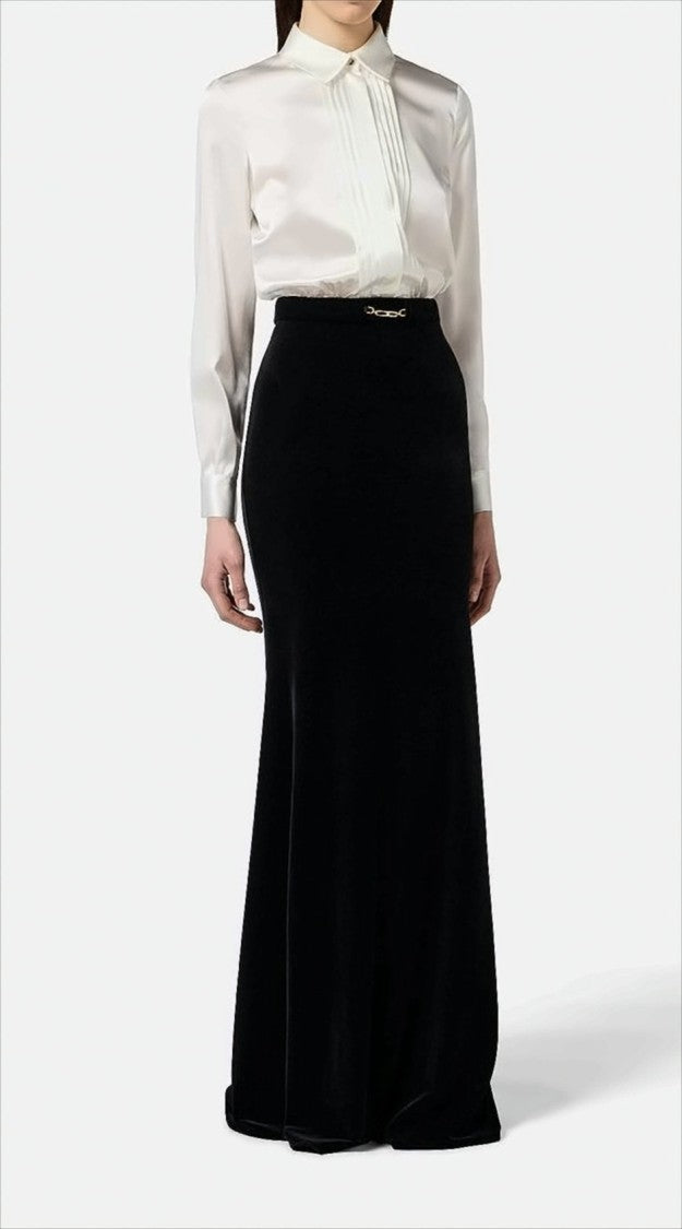 Elisabetta Franchi Mermaid Line Velvet Skirt