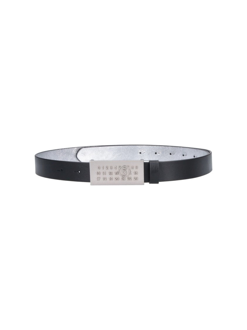 Mm6 By Maison Margiela Adjustable Black Leather Belt