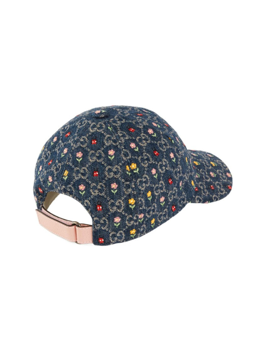 Gucci Embroidered Gg Denim Baseball Cap