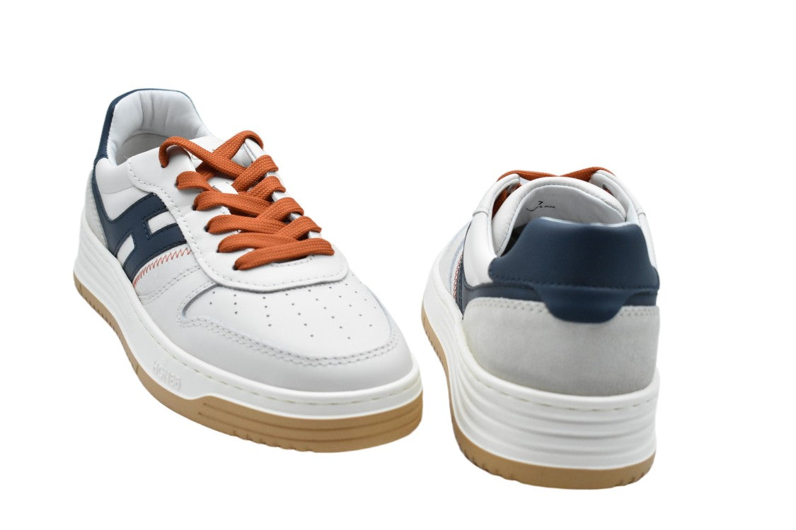 Hogan White Orange Comfortable Sporty Low Sneakers