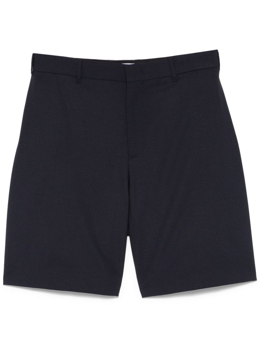 Msgm Knee-Length Tailored Blue Shorts