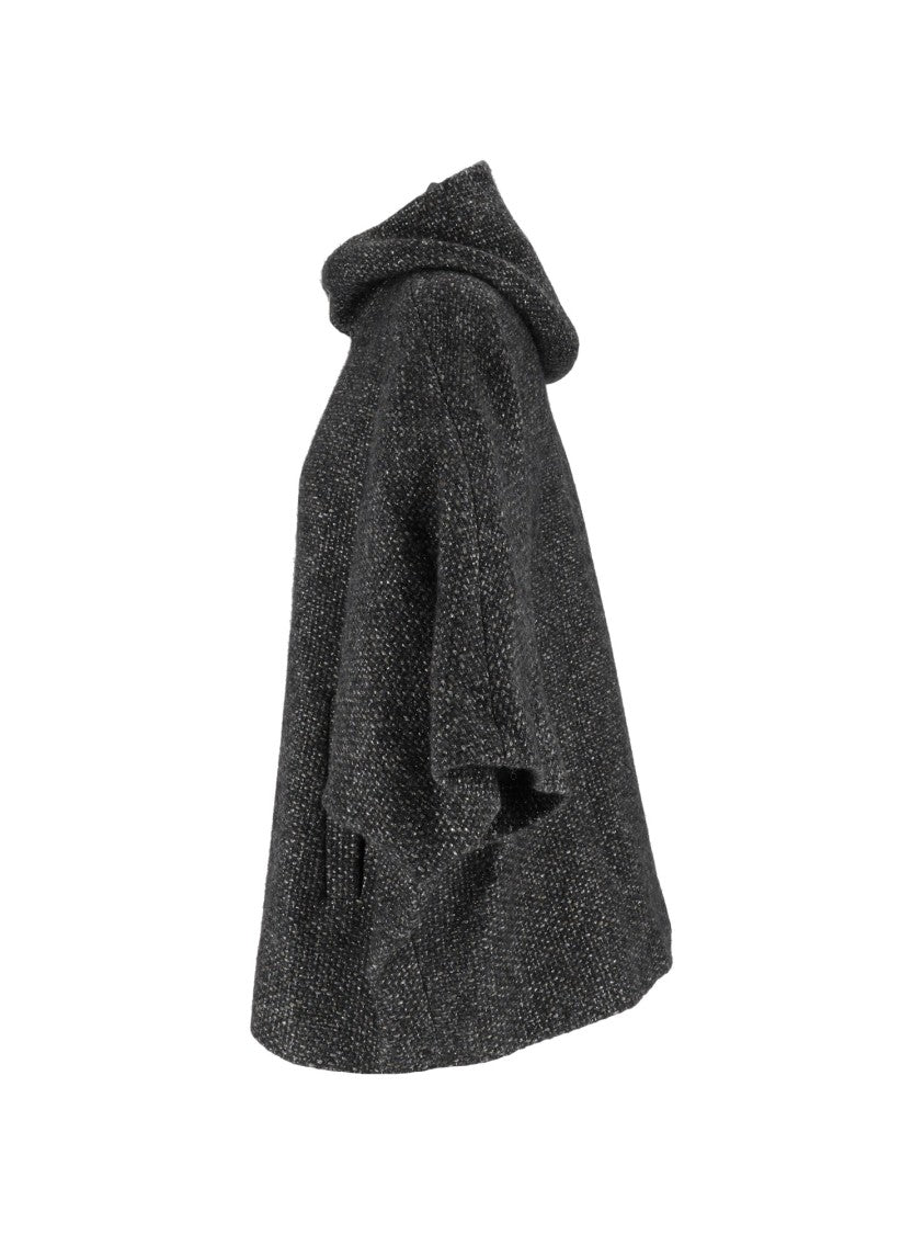 Peserico Cape-Inspired Hooded Short Coat