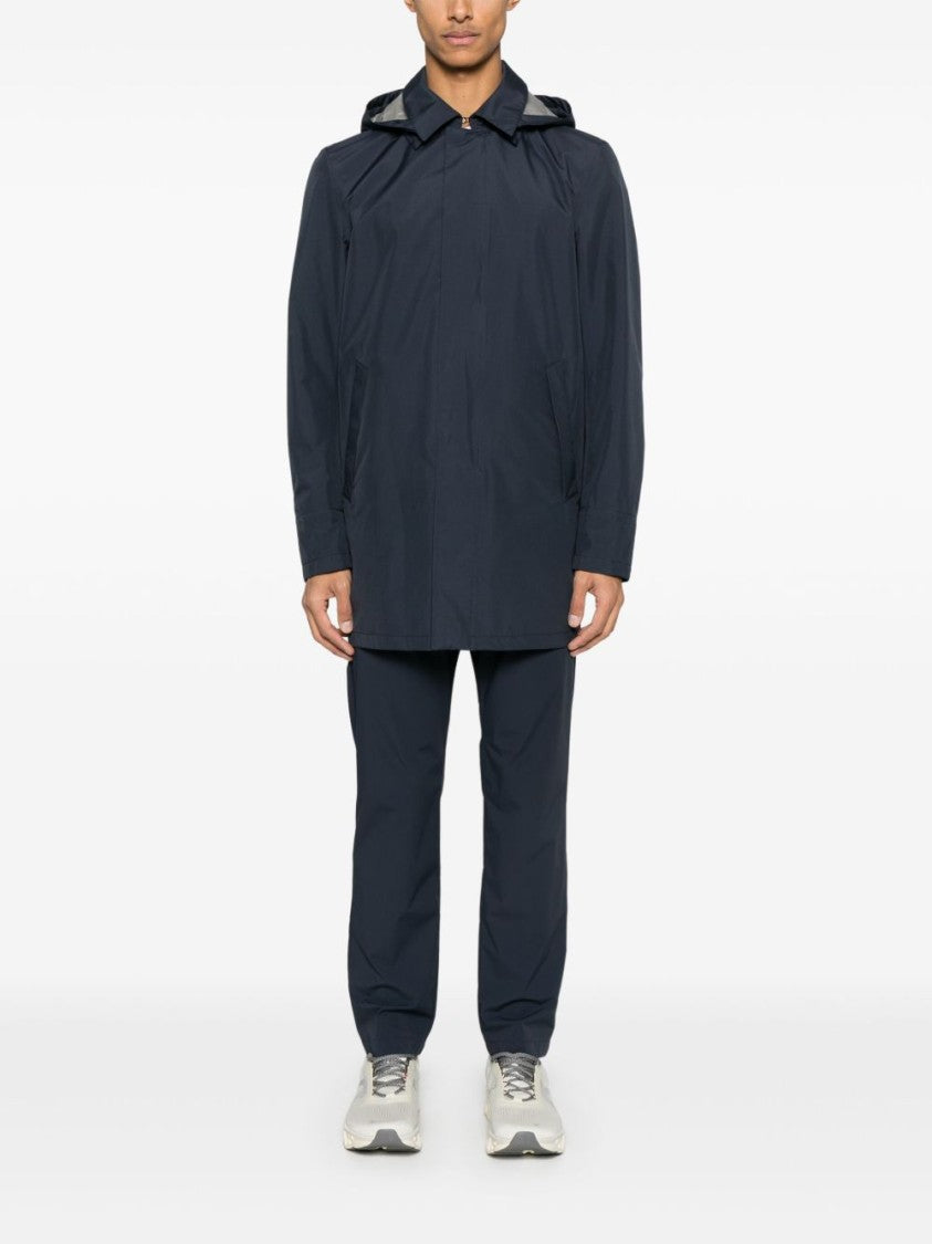 Herno Navy Blue Trousers With Straight-Leg Silhouette