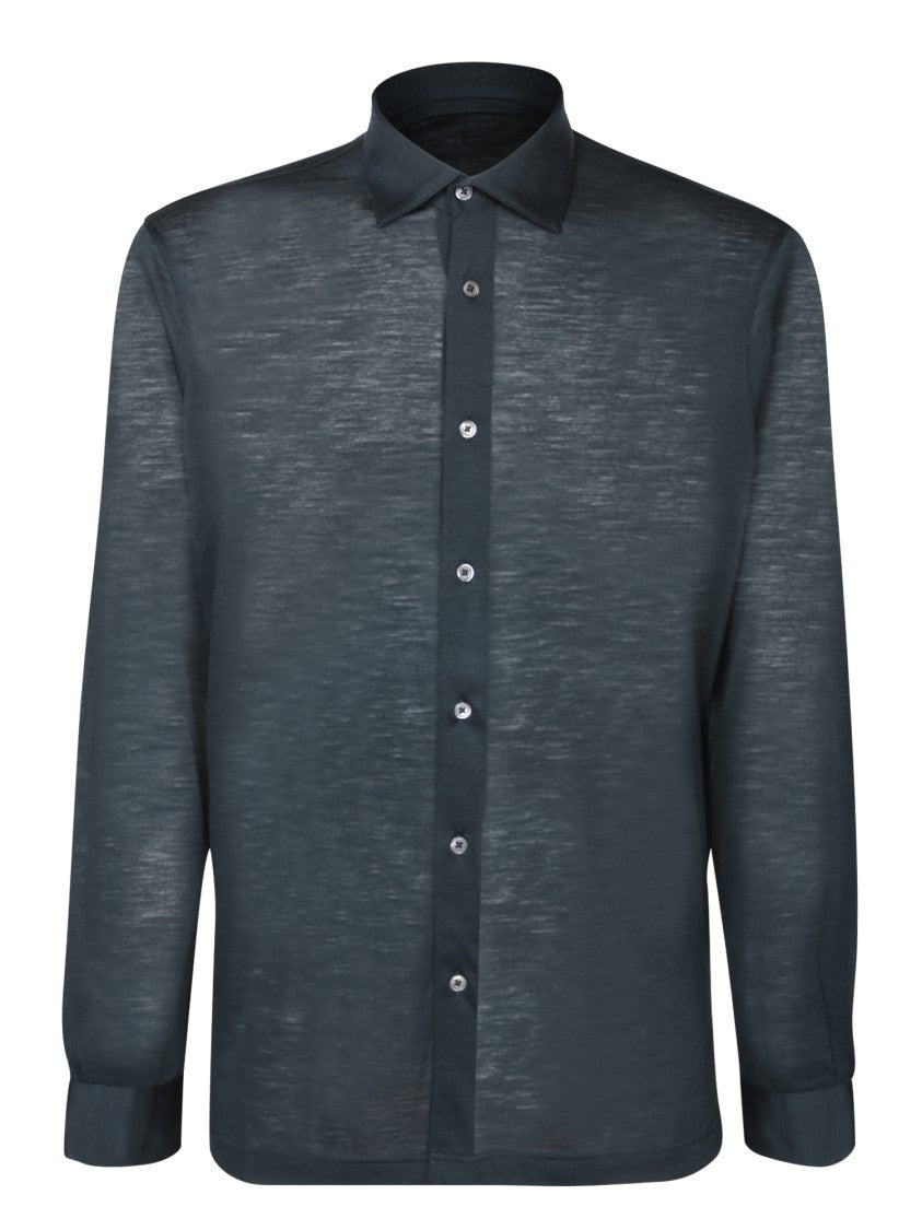 Dell'oglio Military Green Wool Shirt
