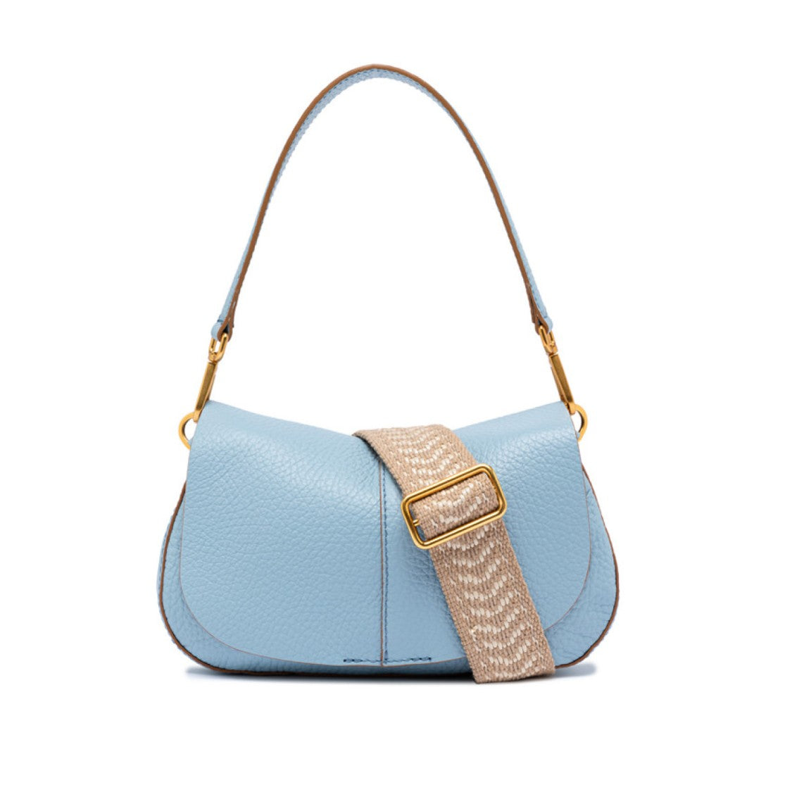 Gianni Chiarini Helena Shoulder Bag In Light Blue Leather