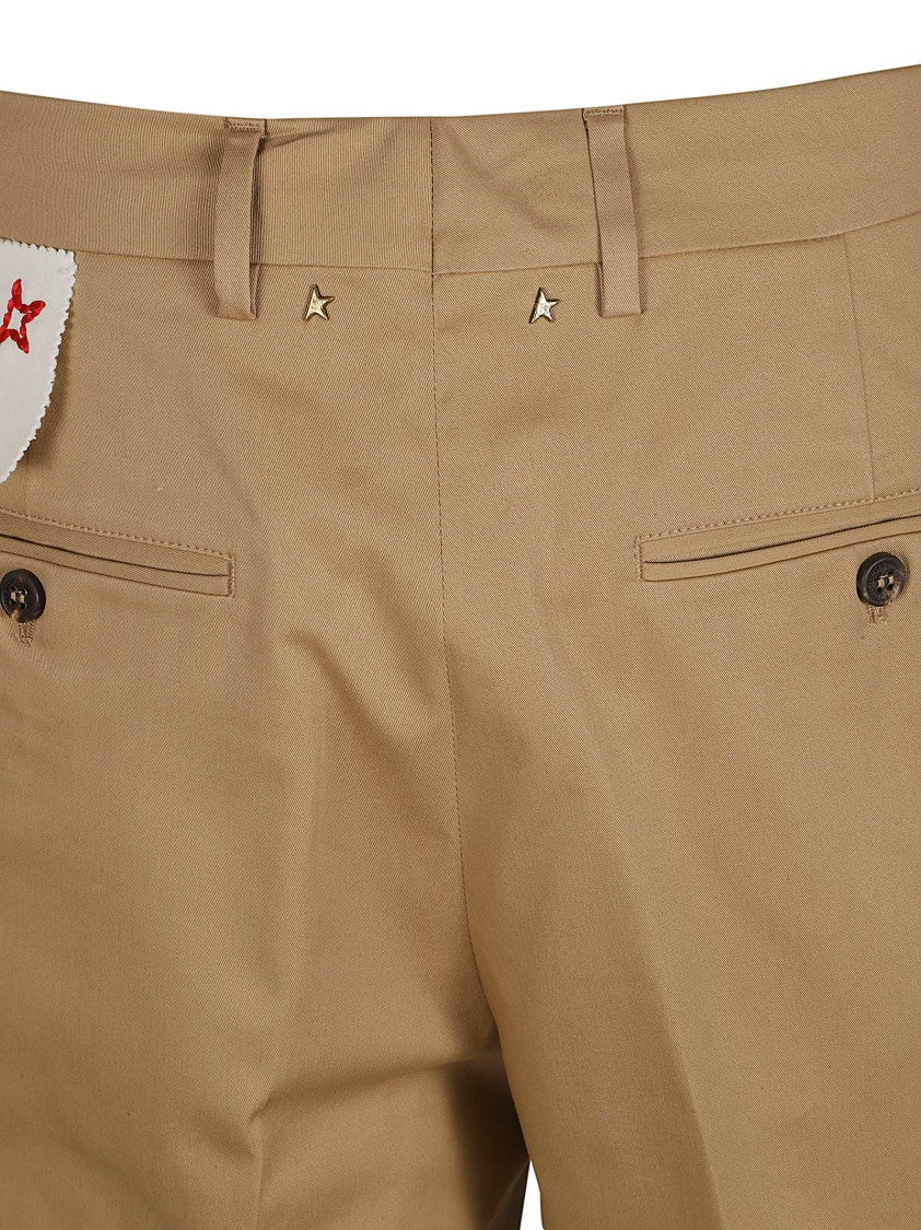 Golden Goose Tailored Beige Trousers With Classic Waistband