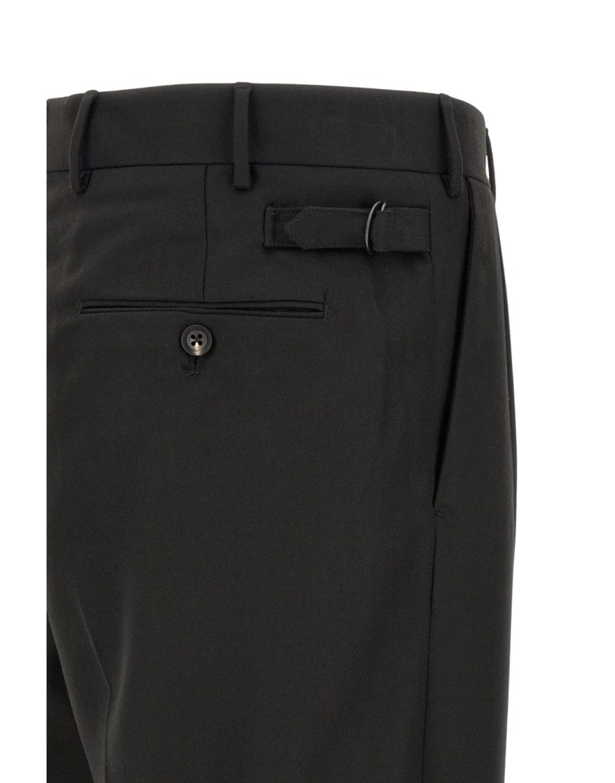 Cellar Door Black Nev Cotton Velvet Chino Trousers