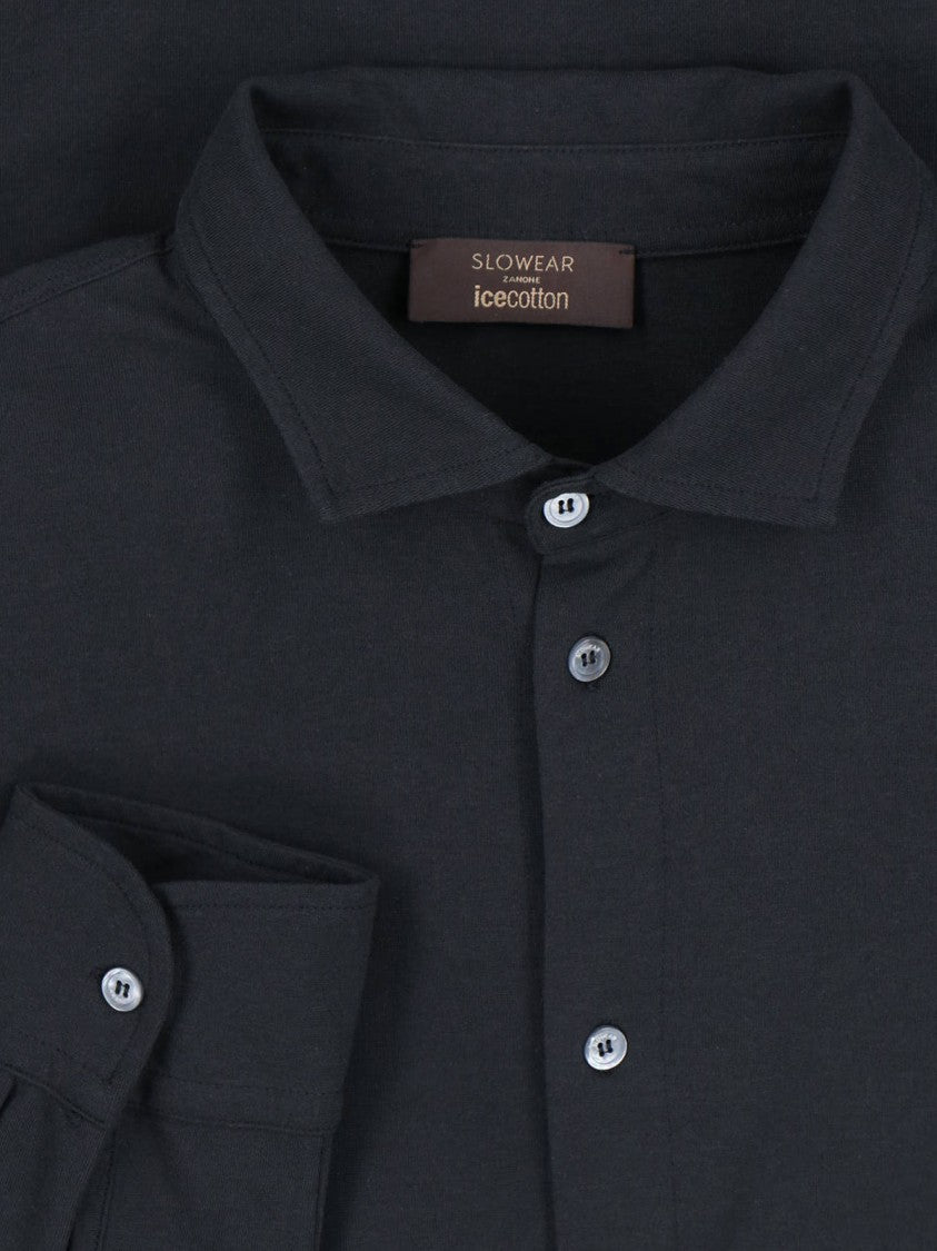 Zanone Cotton Long-Sleeved Shirt With Classic Collar