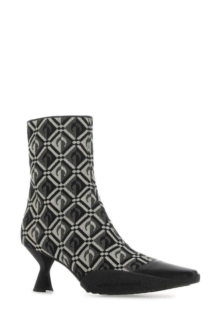 Marine Serre Embroidered Cotton Blend Moon Diamant Ankle Boots