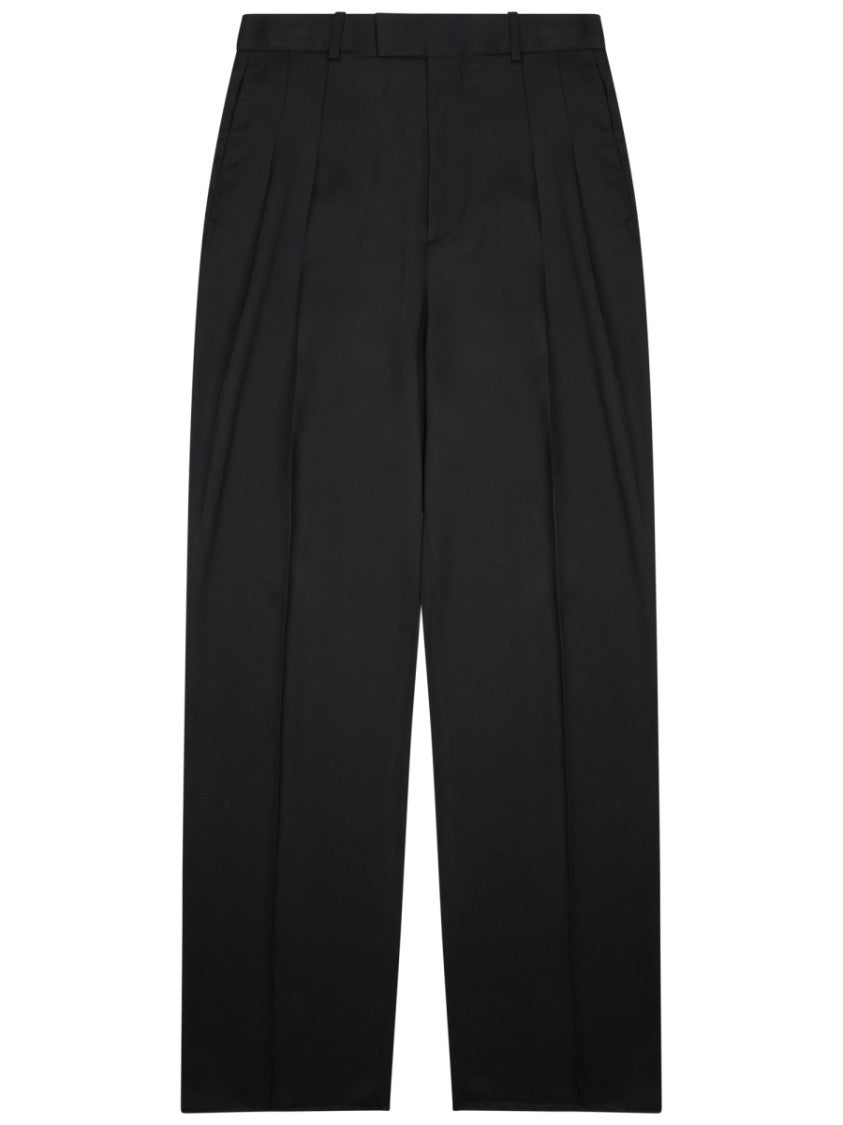 Bottega Veneta Silk Blend Tailored Pants With High Waist