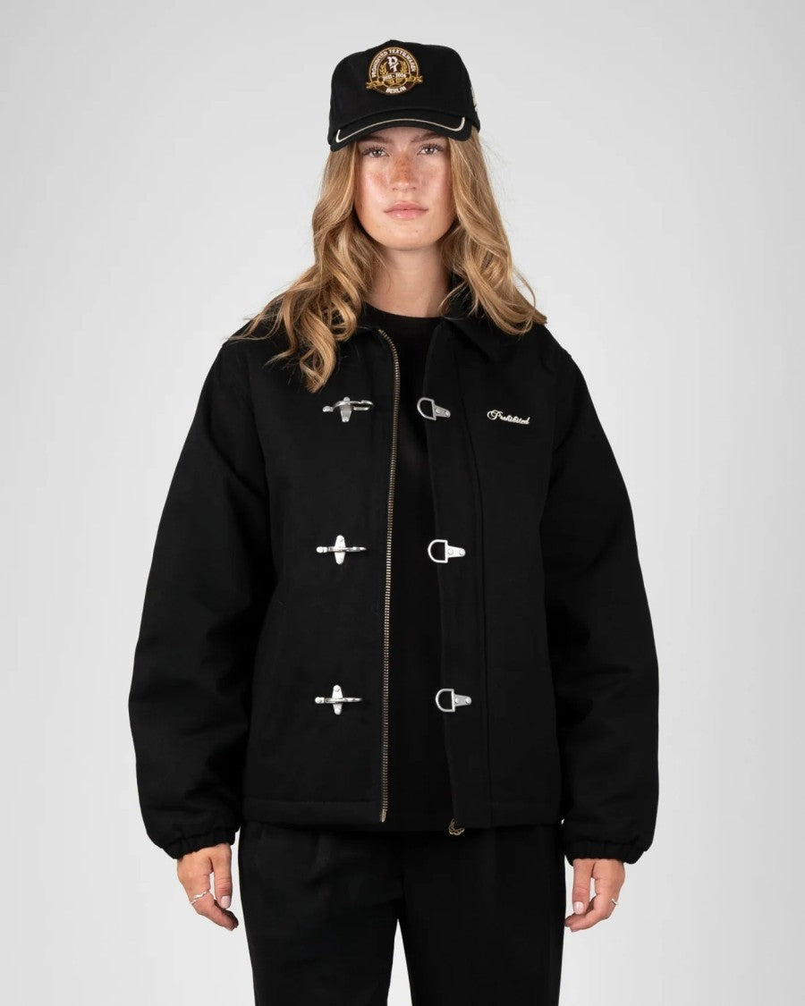 Prohibited Black Back In The Days Cotton Buckle Jacket