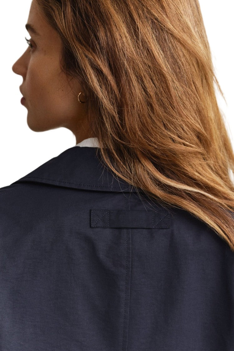 Gant Mid-Length Cotton-Blend Dwr Concealed Button Coat
