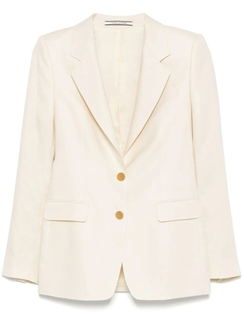 Tagliatore Tailored Linen Blazer With Notch Lapel