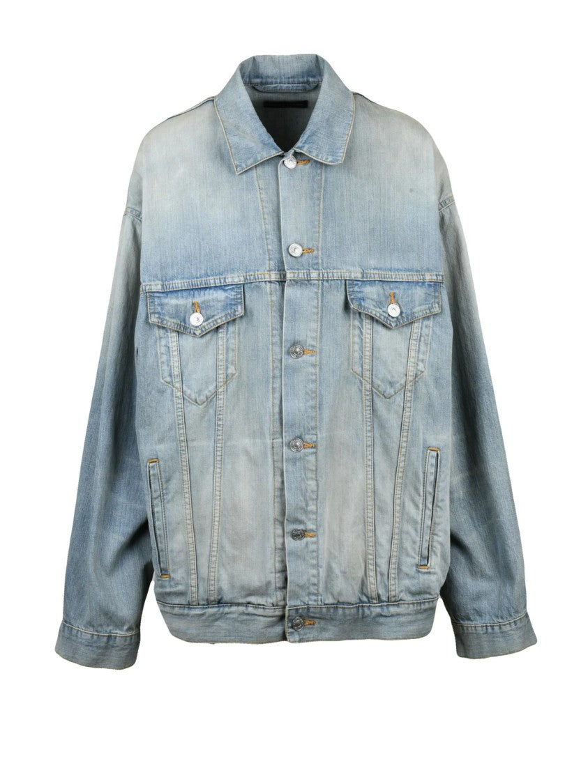 Balenciaga Light Blue Cotton Oversized Denim Jacket