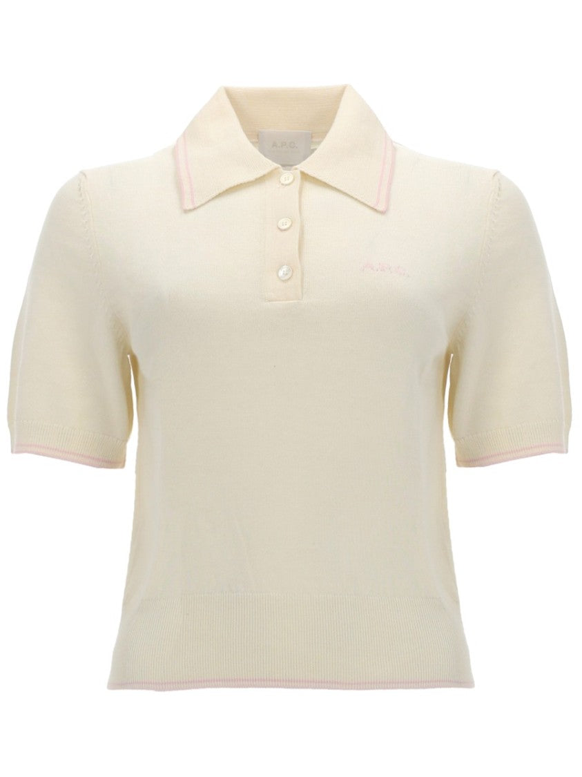 A.P.C. Cotton Ribbed Trim Minimalist Polo Shirt