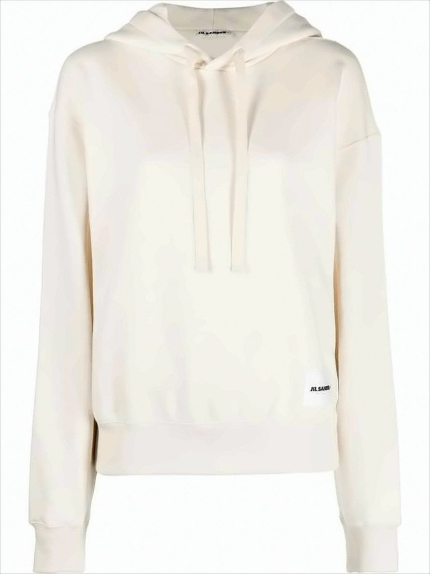 Jil Sander Minimalist Hoodie With Relaxed Fit And Drawstring