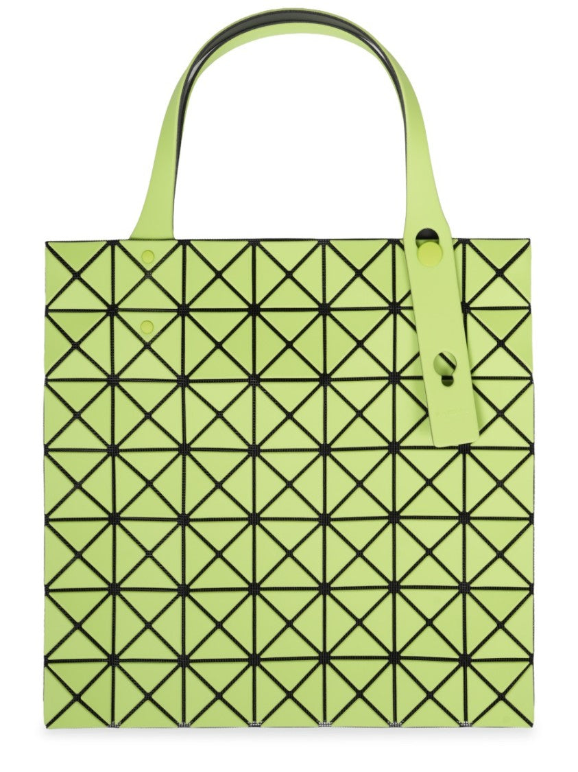 Bao Bao Issey Miyake Geometric-Patterned Green Shoulder Bag With Structured Silhouette